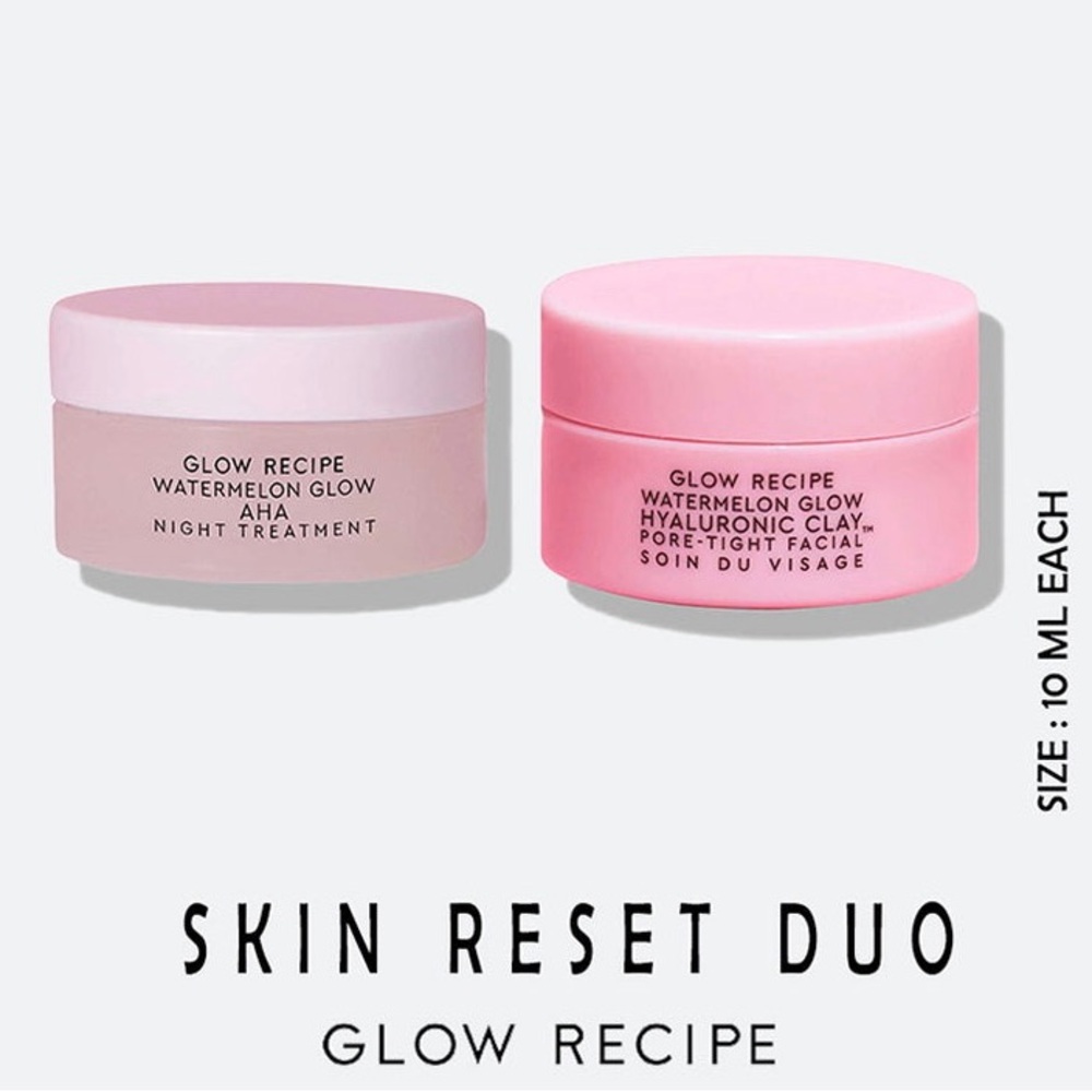 NIB Glow Recipe Skin Reset Duo - Watermelon Glow Clay Facial & Night Treatment